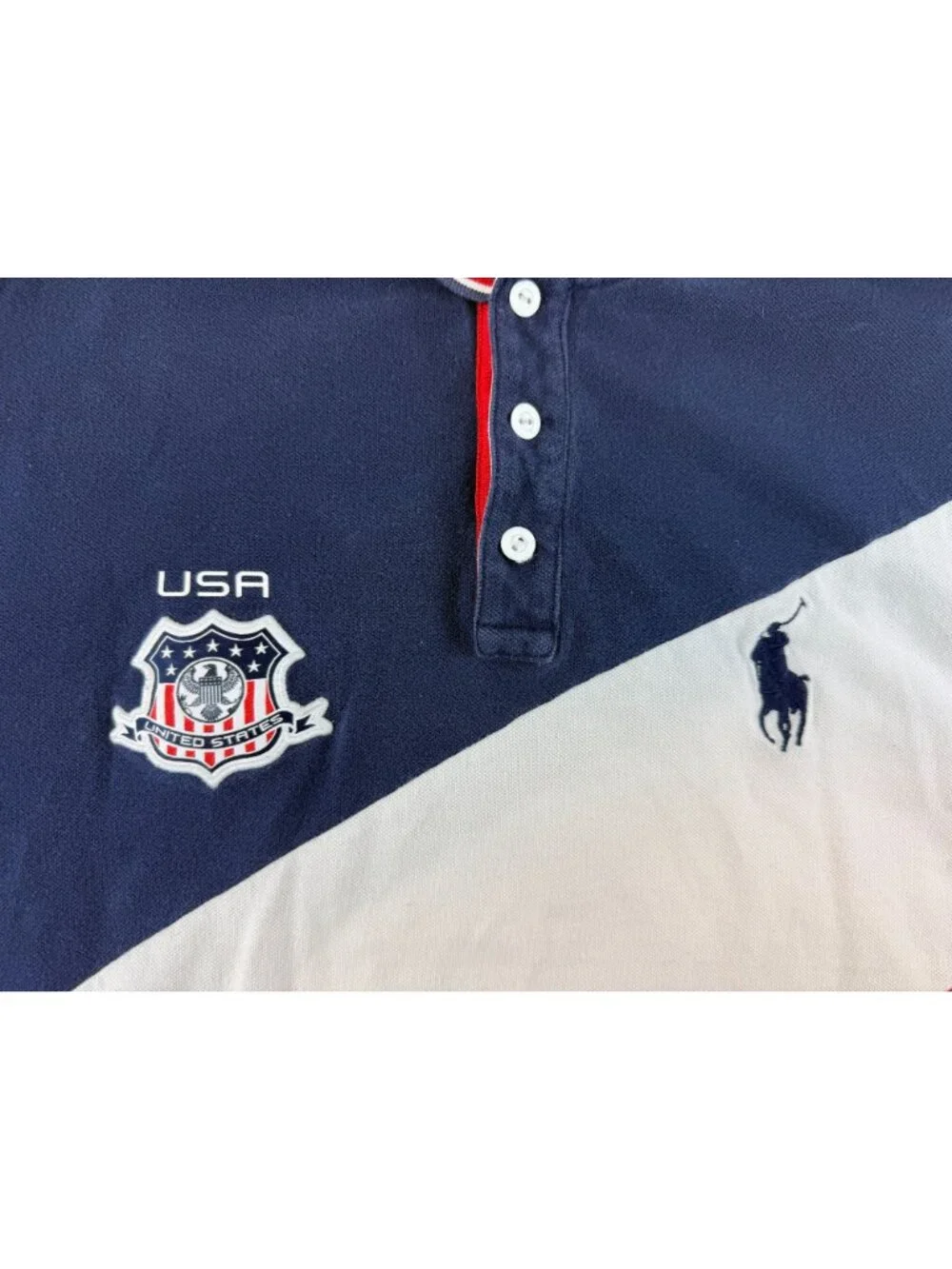 Polo Ralph Lauren USA Polo Shirt Mens XL Red White Blue